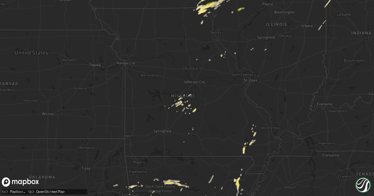 Hail map in Missouri on March 4, 2024