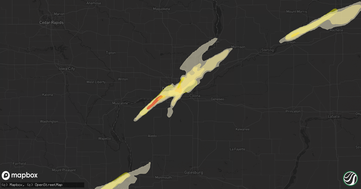 Hail map in Moline, IL on March 4, 2024