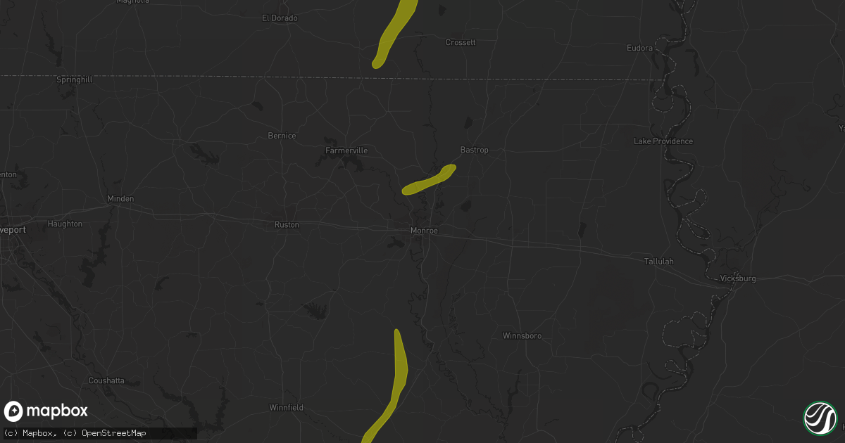 Hail map in Monroe, LA on March 4, 2024