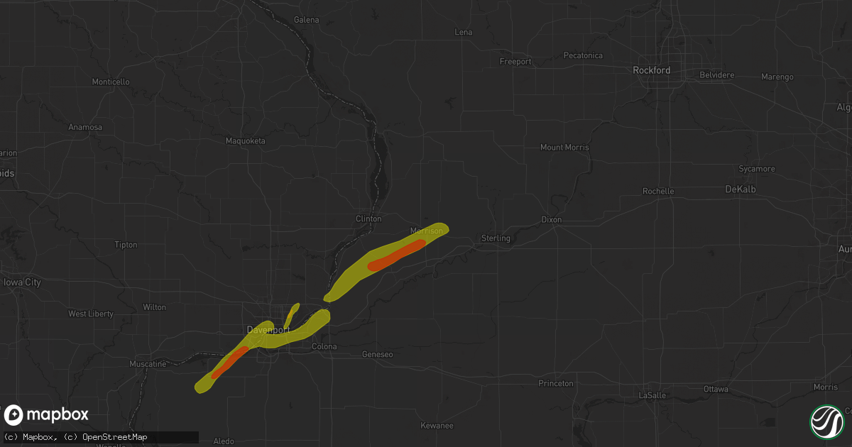 Hail map in Morrison, IL on March 4, 2024
