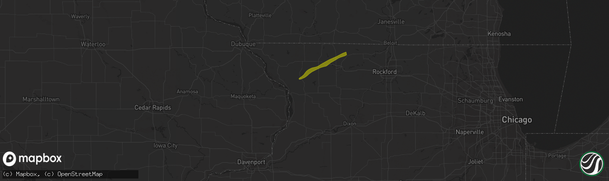 Hail map in Mount Carroll, IL on March 4, 2024