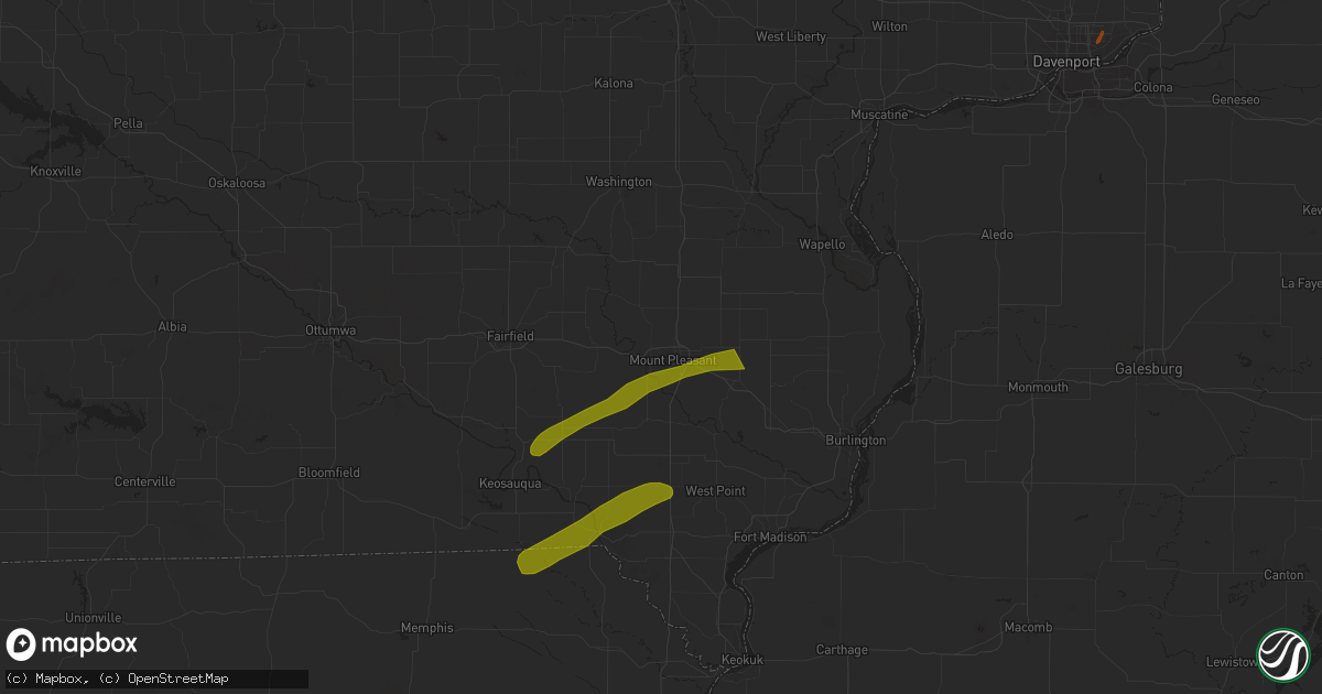 Hail map in Mount Pleasant, IA on March 4, 2024