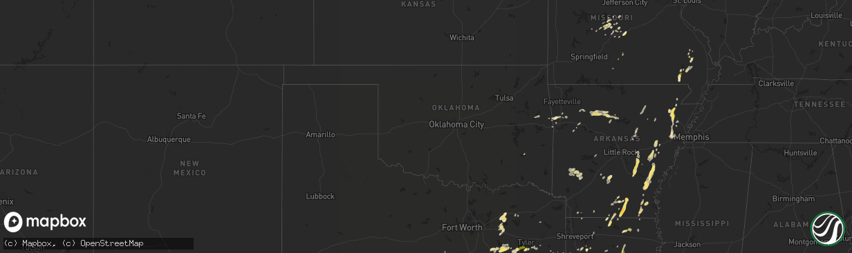 Hail map in Oklahoma on March 4, 2024