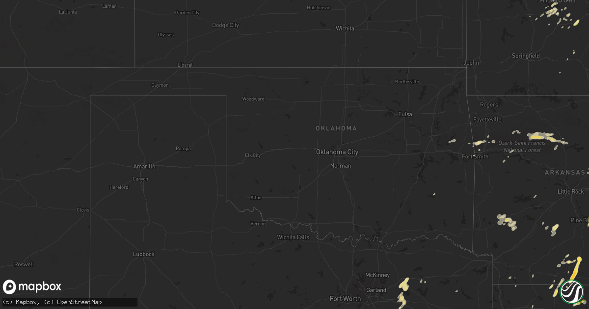 Hail map in Oklahoma on March 4, 2024