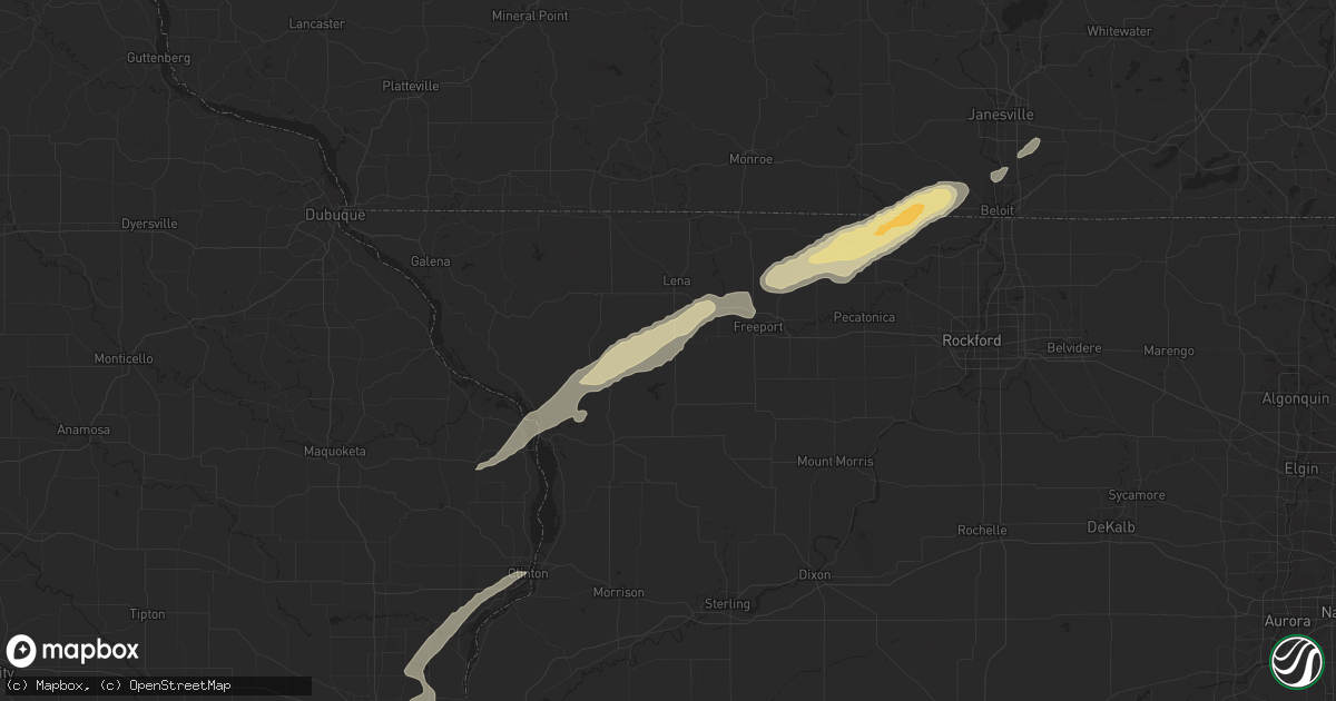 Hail map in Pearl City, IL on March 4, 2024