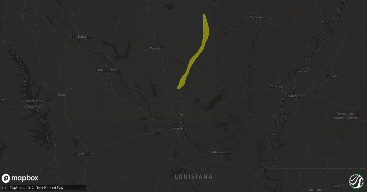 Hail map in Pollock, LA on March 4, 2024