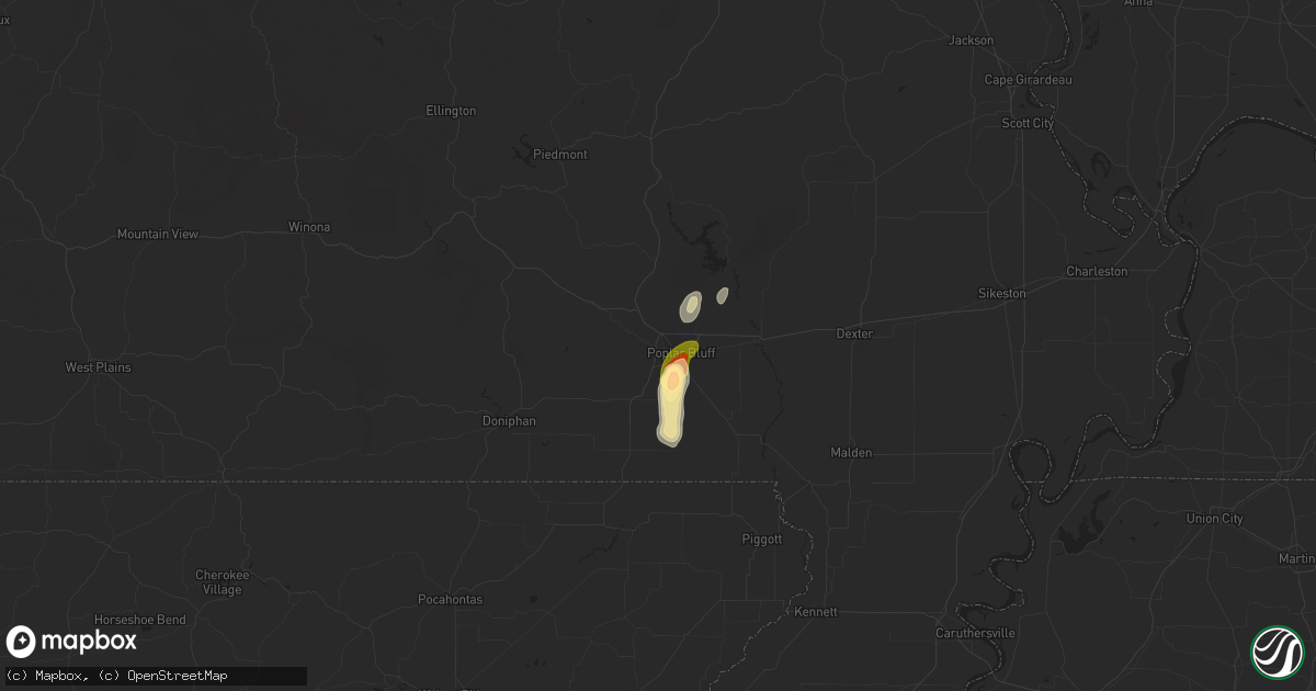Hail map in Poplar Bluff, MO on March 4, 2024