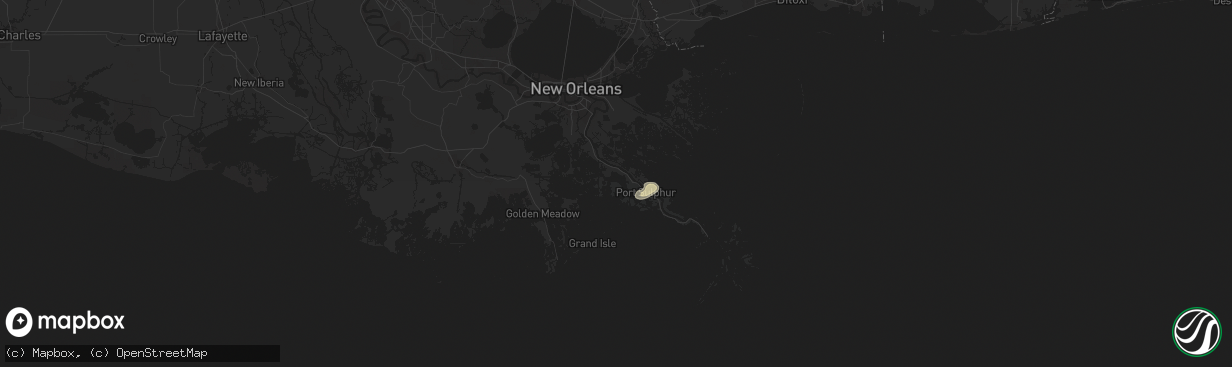 Hail map in Port Sulphur, LA on March 4, 2024