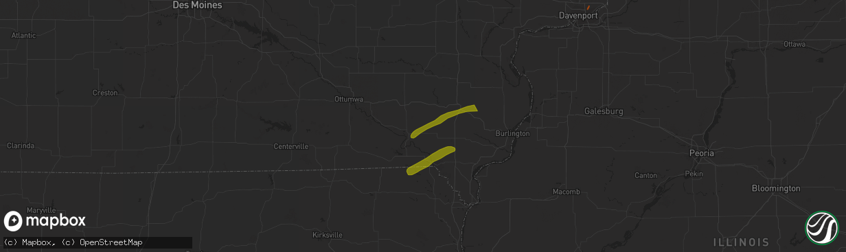 Hail map in Stockport, IA on March 4, 2024