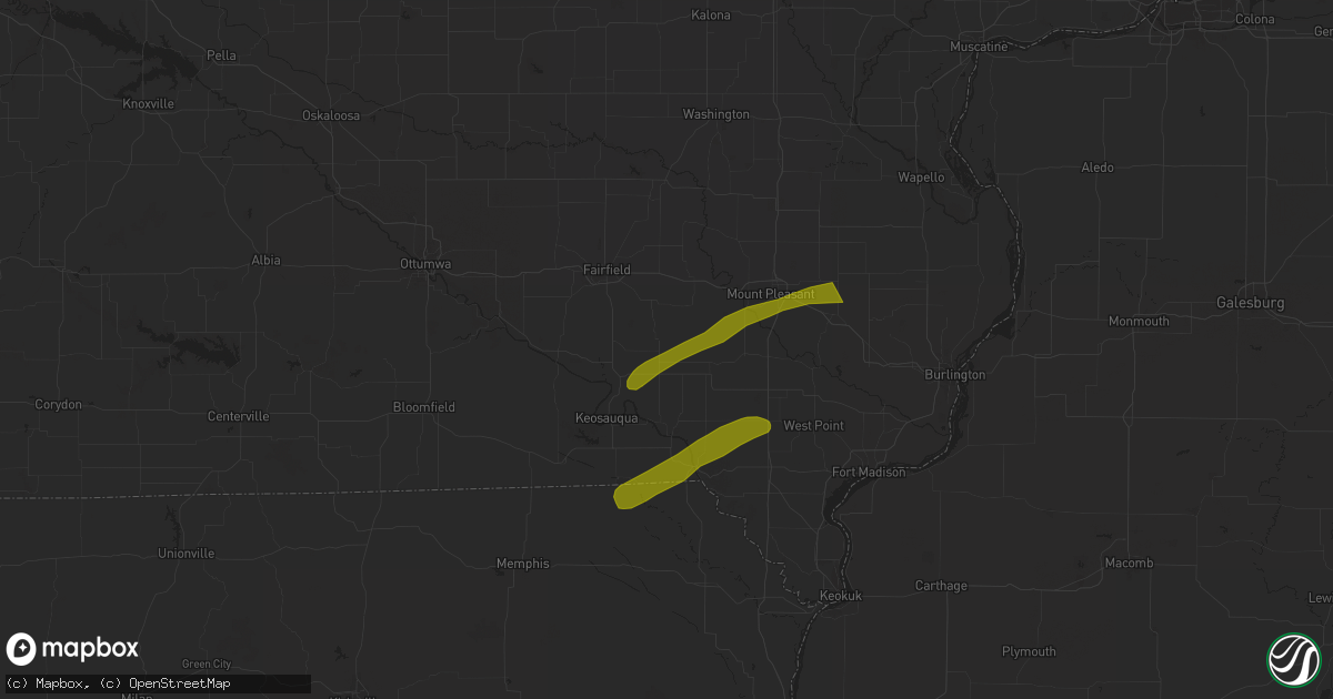 Hail map in Stockport, IA on March 4, 2024
