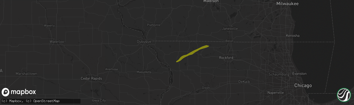 Hail map in Stockton, IL on March 4, 2024