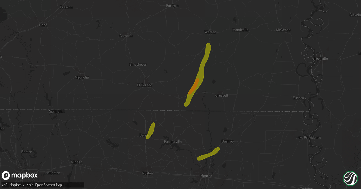 Hail map in Strong, AR on March 4, 2024