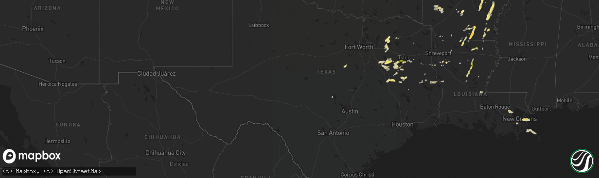 Hail map in Texas on March 4, 2024