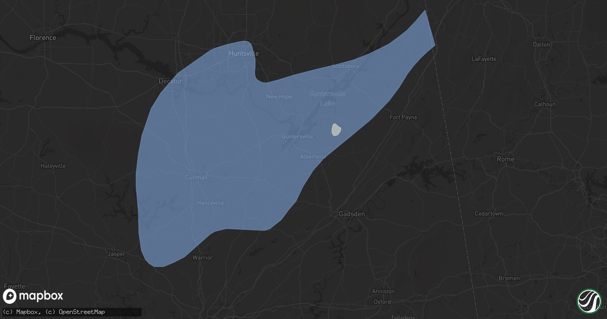 Hail map in Albertville, AL on March 4, 2025