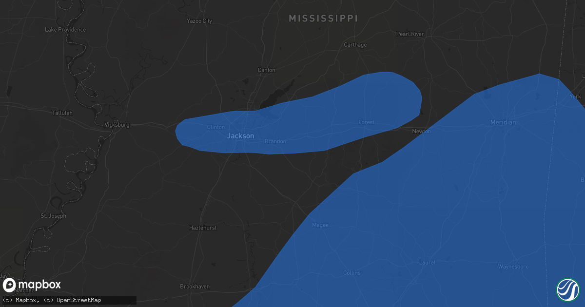 Hail map in Brandon, MS on March 4, 2025