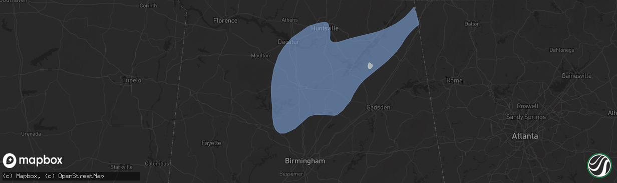 Hail map in Cullman, AL on March 4, 2025