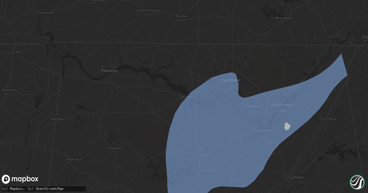 Hail map in Decatur, AL on March 4, 2025