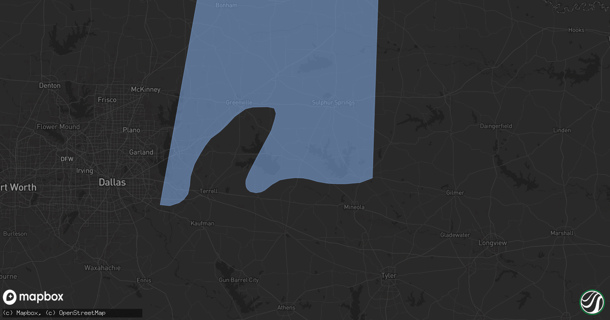 Hail map in Emory, TX on March 4, 2025