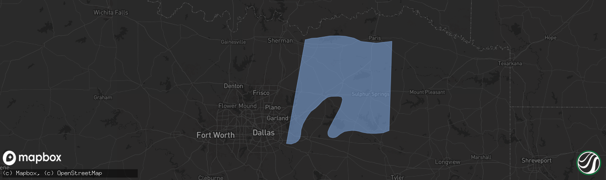 Hail map in Farmersville, TX on March 4, 2025