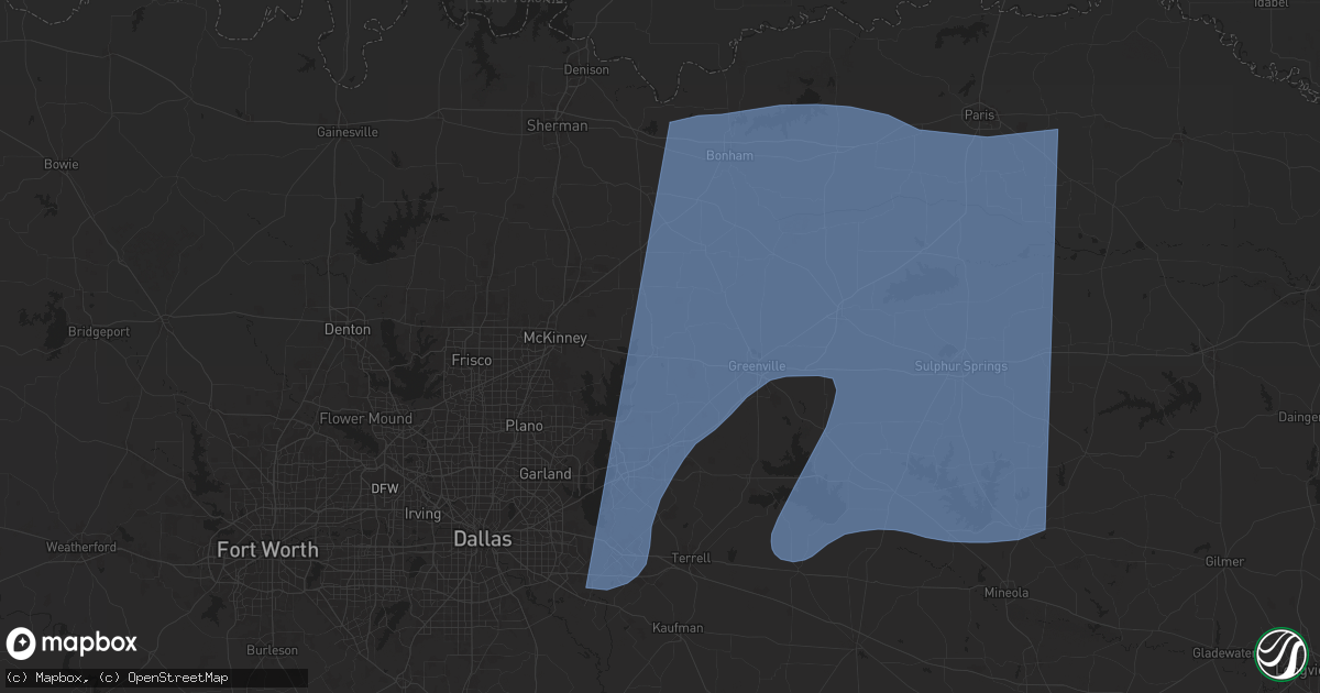 Hail map in Farmersville, TX on March 4, 2025