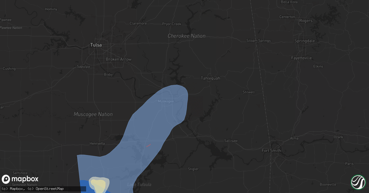 Hail map in Fort Gibson, OK on March 4, 2025