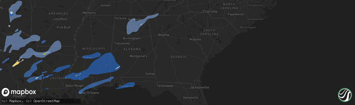 Hail map in Georgia on March 4, 2025