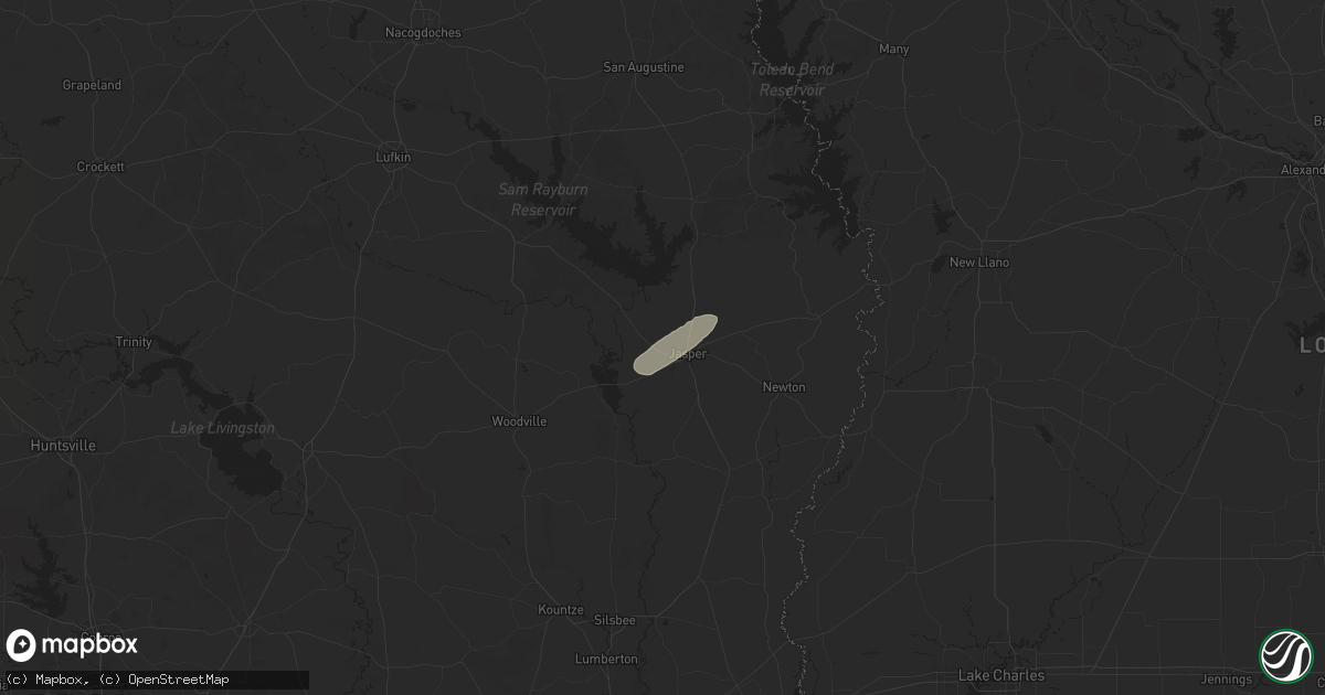 Hail map in Jasper, TX on March 4, 2025