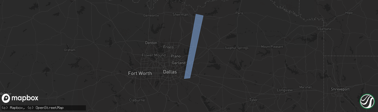 Hail map in Lavon, TX on March 4, 2025