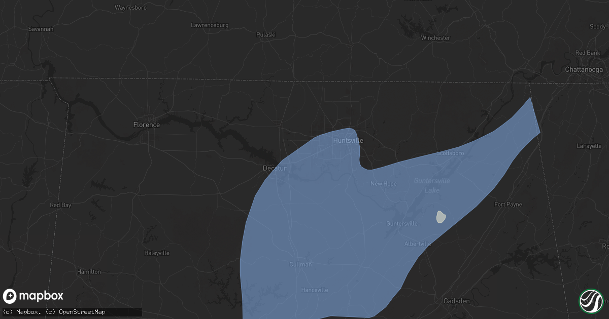 Hail map in Madison, AL on March 4, 2025