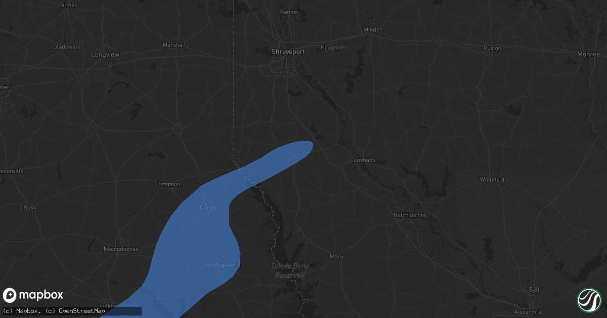Hail map in Mansfield, LA on March 4, 2025