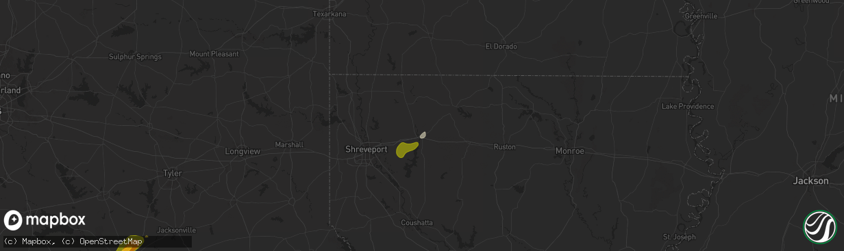 Hail map in Minden, LA on March 4, 2025