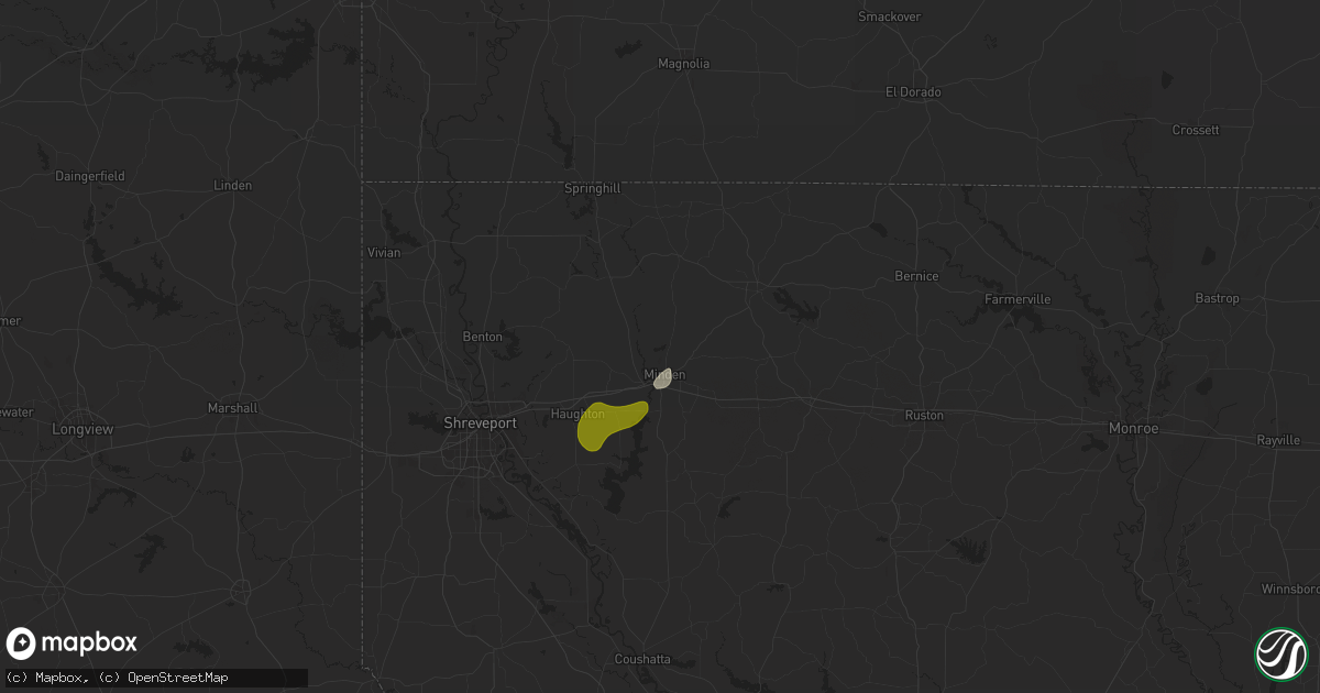 Hail map in Minden, LA on March 4, 2025