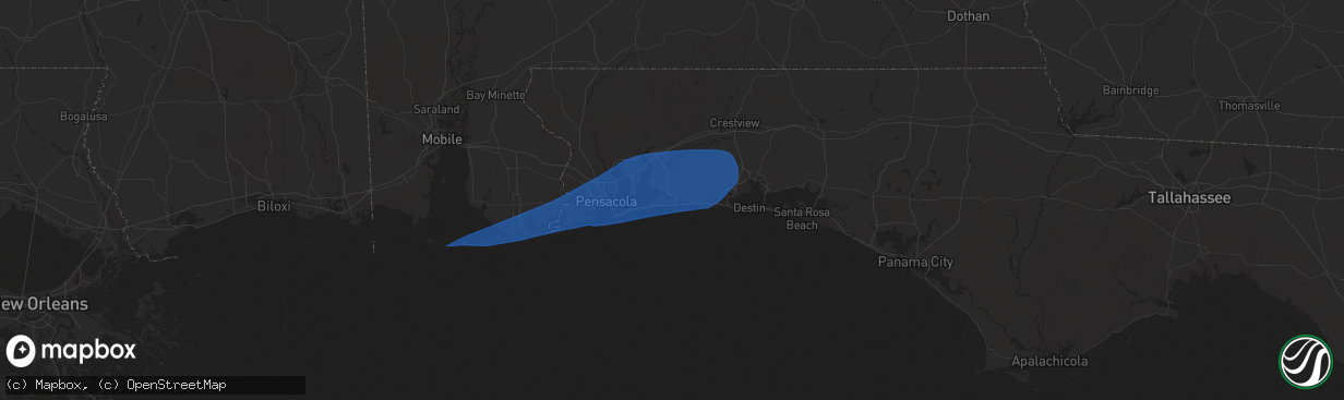 Hail map in Navarre, FL on March 4, 2025