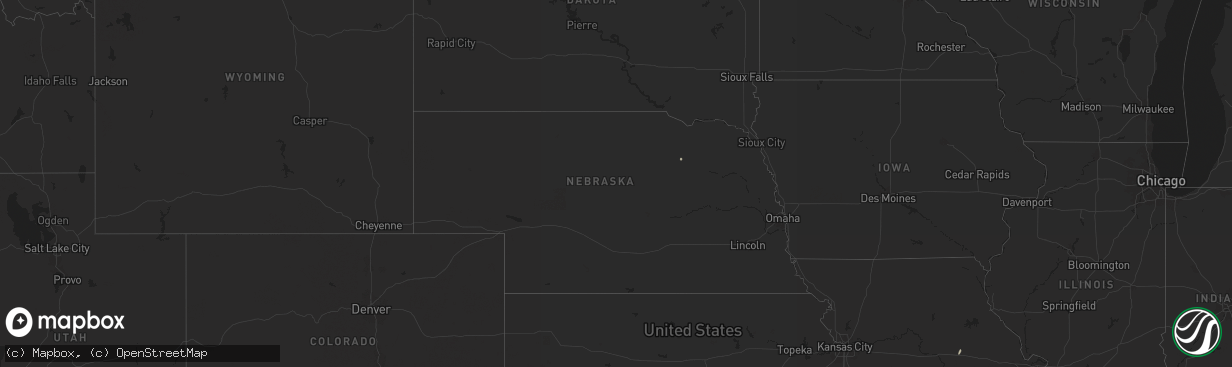 Hail map in Nebraska on March 4, 2025