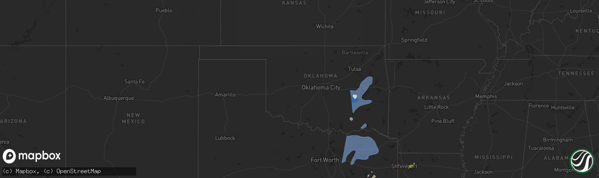 Hail map in Oklahoma on March 4, 2025