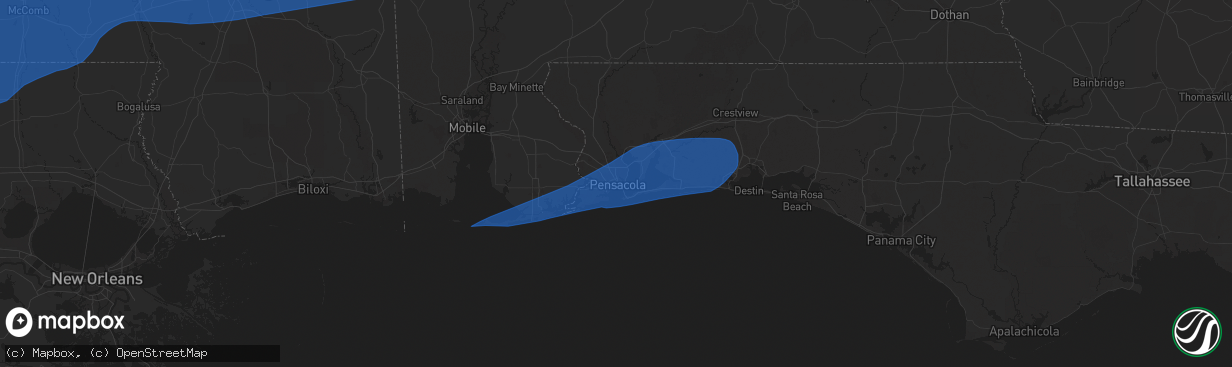 Hail map in Pensacola, FL on March 4, 2025