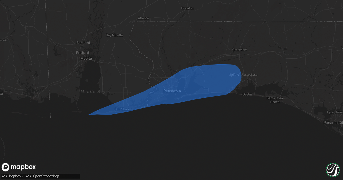 Hail map in Pensacola, FL on March 4, 2025