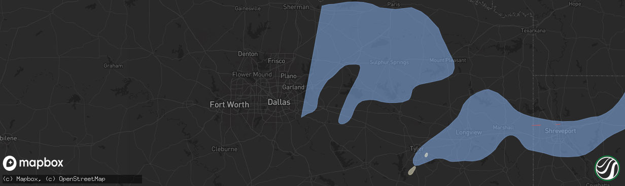 Hail map in Rockwall, TX on March 4, 2025