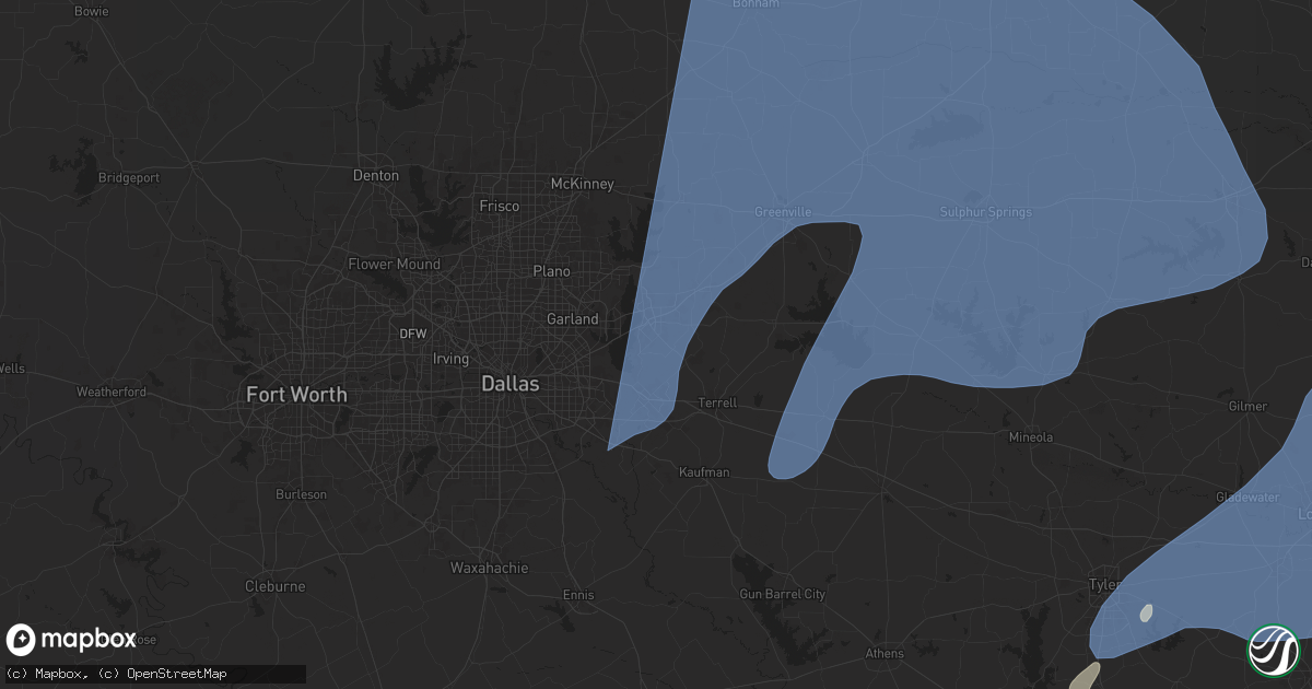 Hail map in Rockwall, TX on March 4, 2025