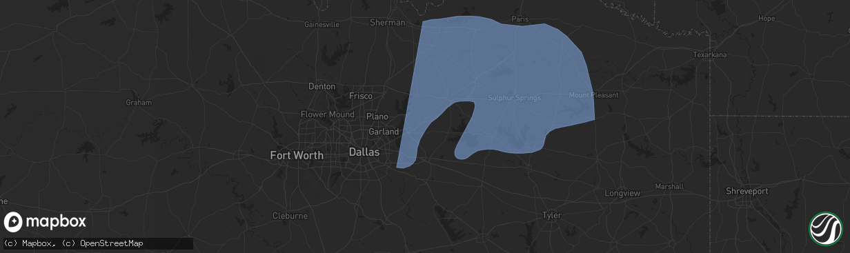 Hail map in Royse City, TX on March 4, 2025