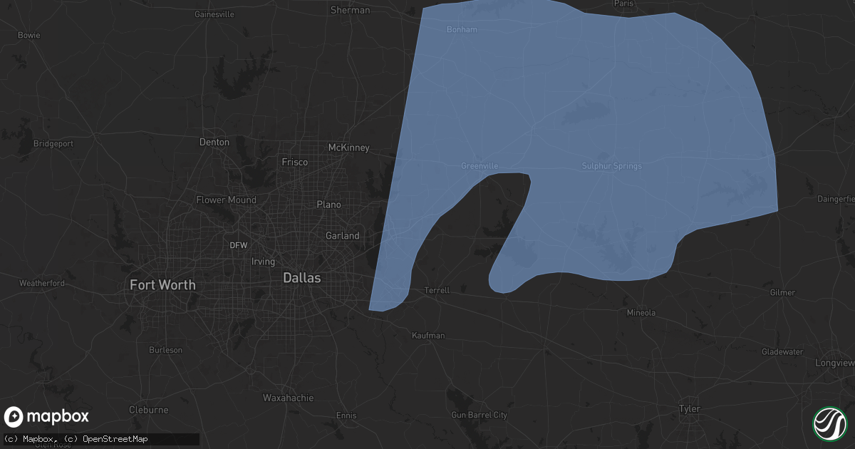 Hail map in Royse City, TX on March 4, 2025