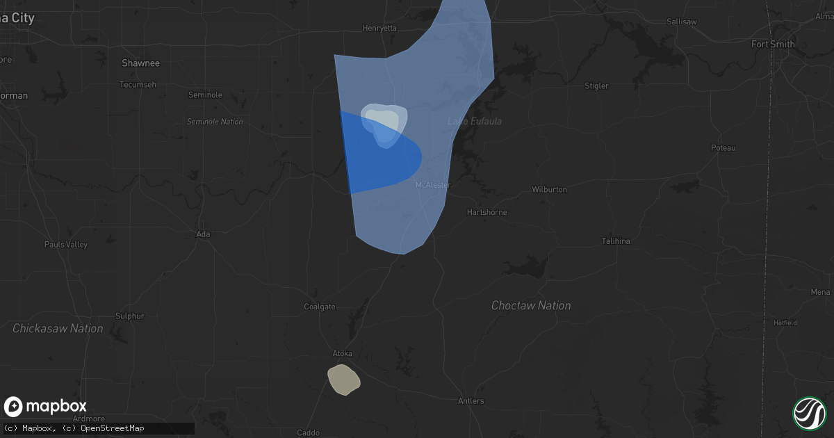 Hail map in Savanna, OK on March 4, 2025