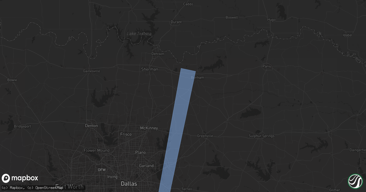 Hail map in Trenton, TX on March 4, 2025