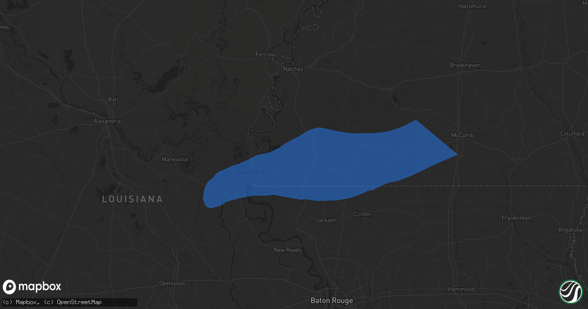 Hail map in Woodville, MS on March 4, 2025