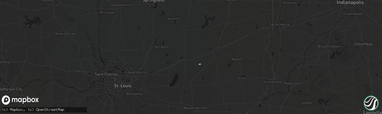 Hail map in Brownstown, IL on March 4, 2026