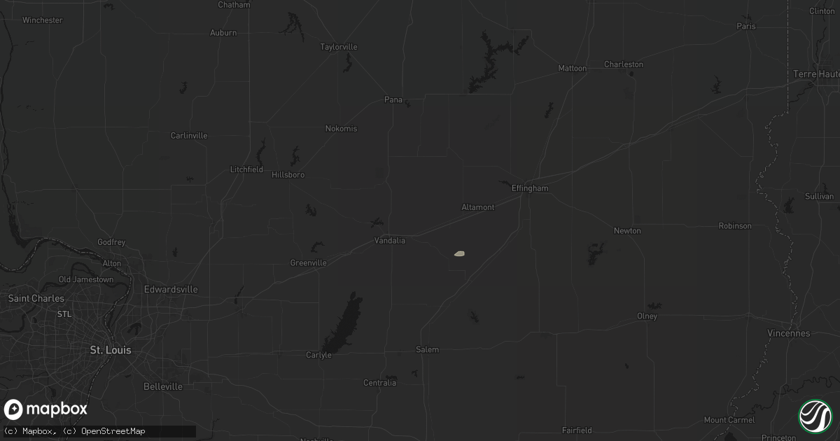 Hail map in Brownstown, IL on March 4, 2026