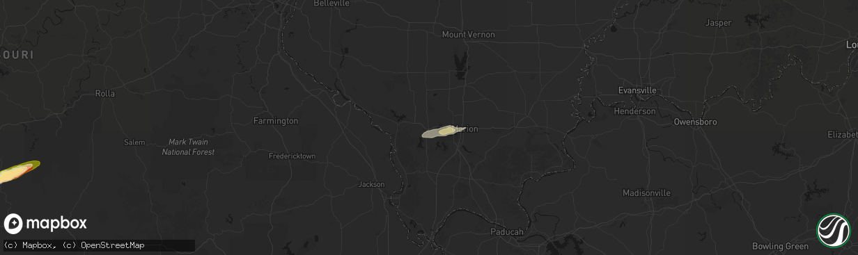 Hail map in Carbondale, IL on March 4, 2026