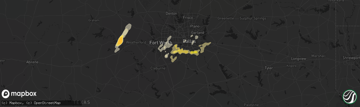 Hail map in Cedar Hill, TX on March 4, 2026