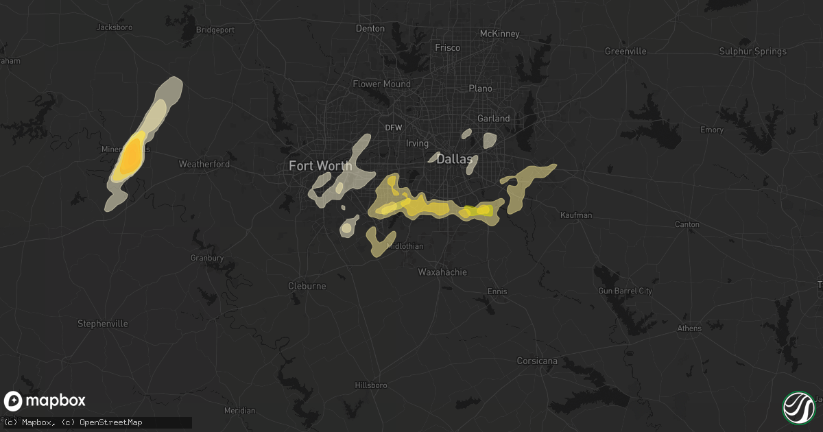 Hail map in Cedar Hill, TX on March 4, 2026