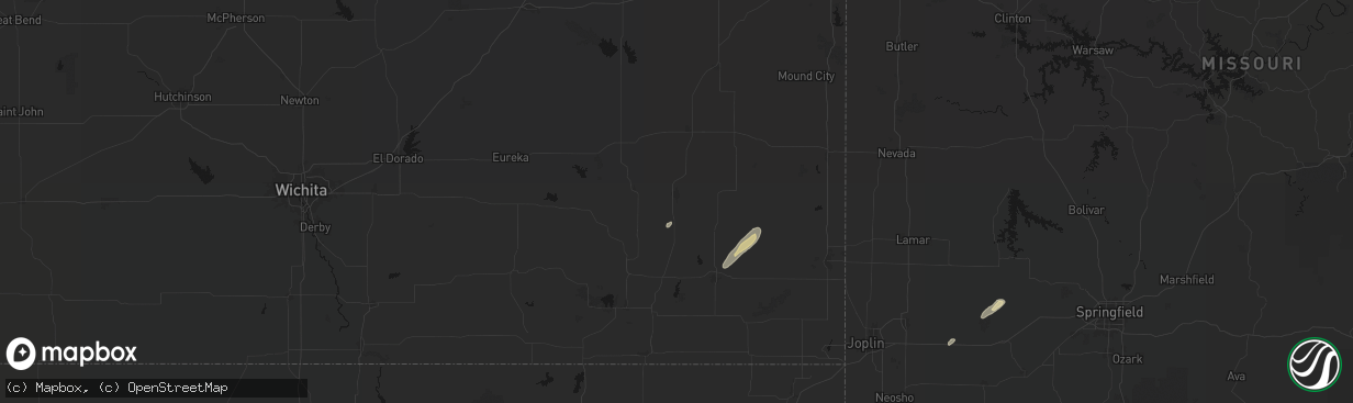 Hail map in Chanute, KS on March 4, 2026